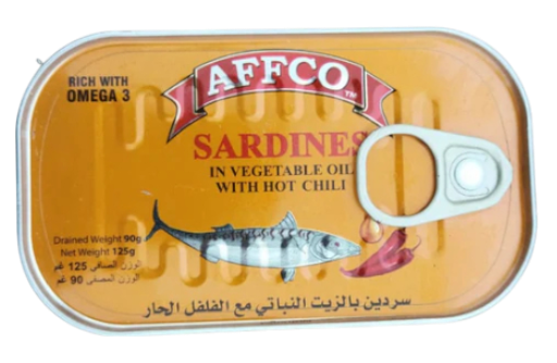 افكو سردين حار 125 غم 